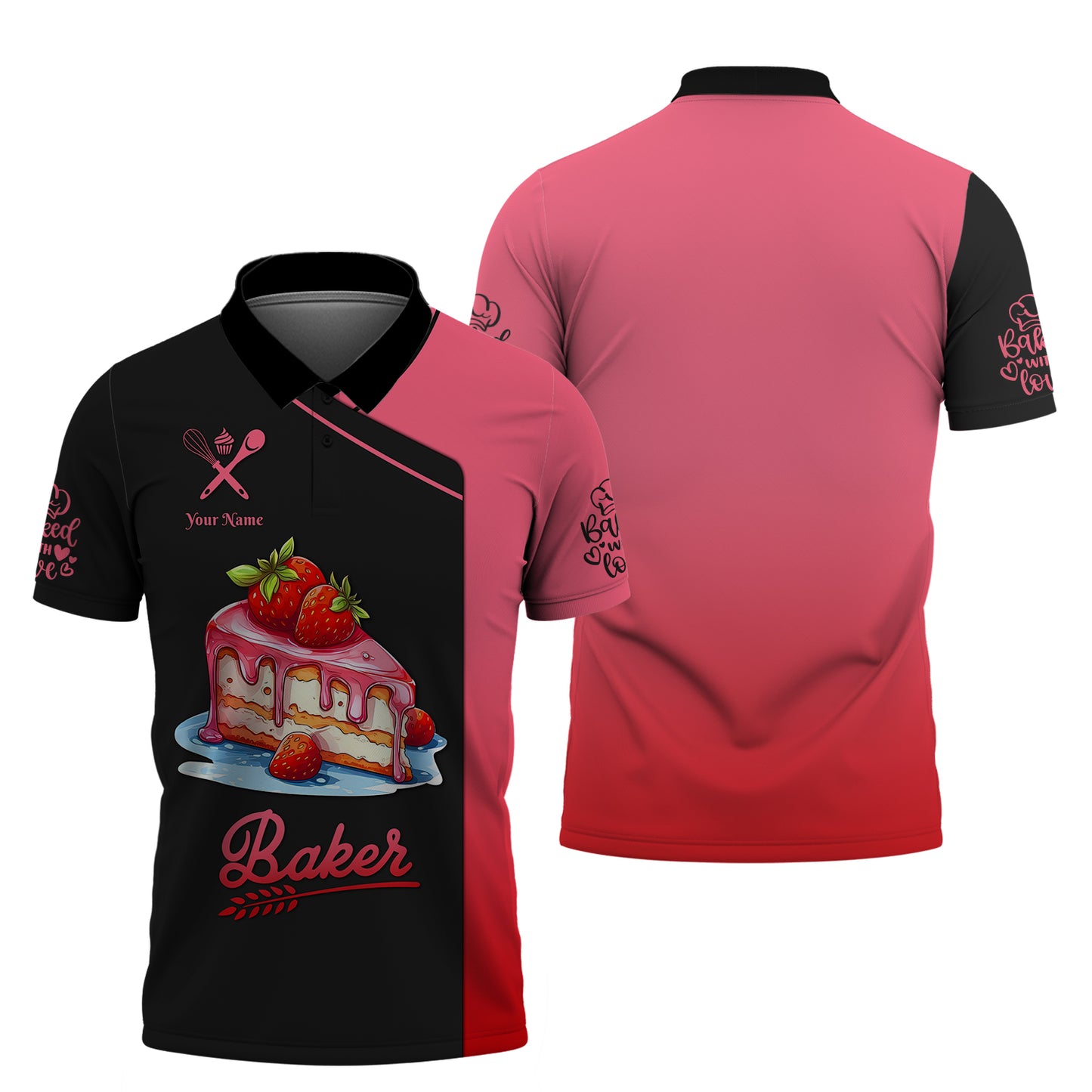 Personalized Bakery Custom T-Shirt Baker 3D Shirts