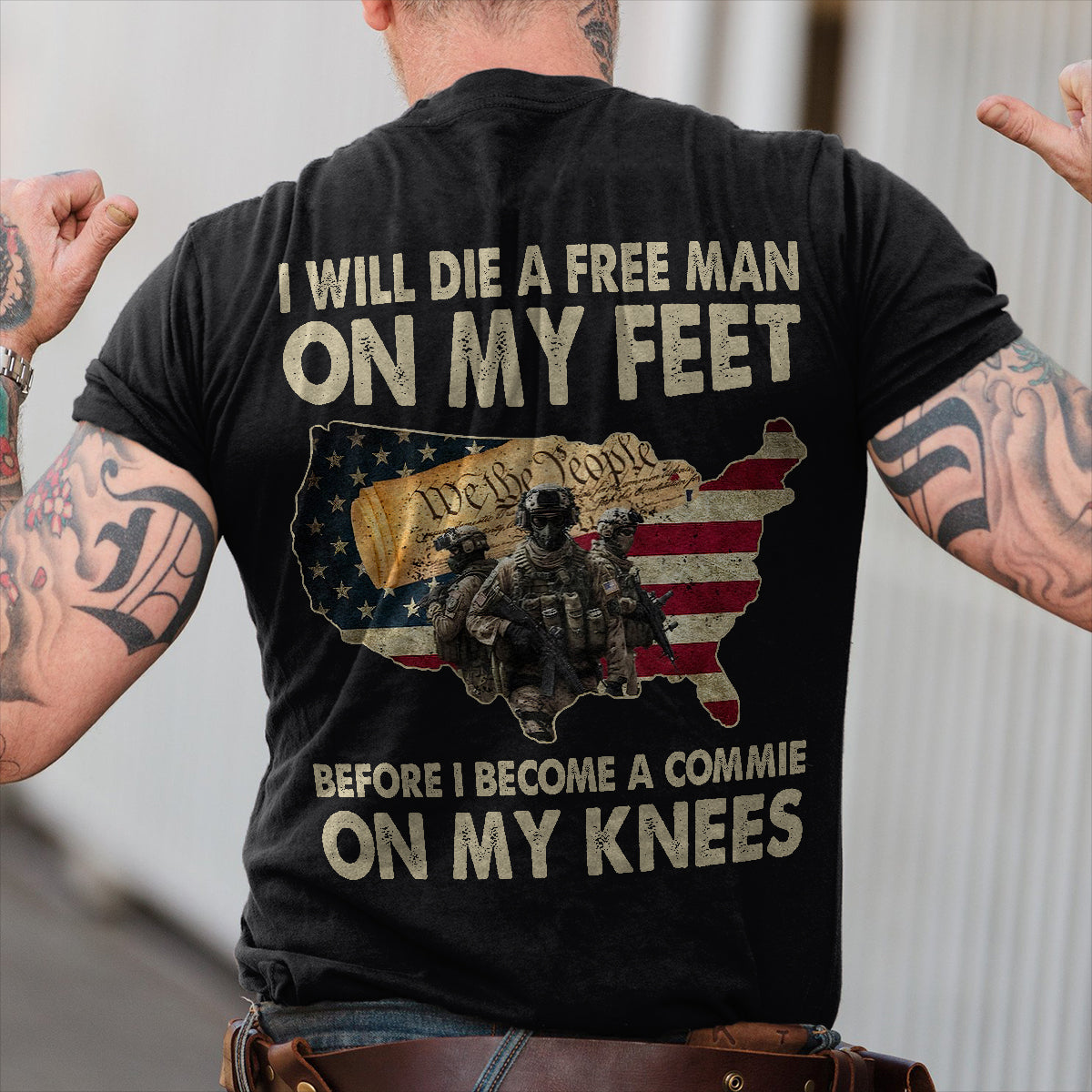 I Will Die A Free Man On My Feet Shirt