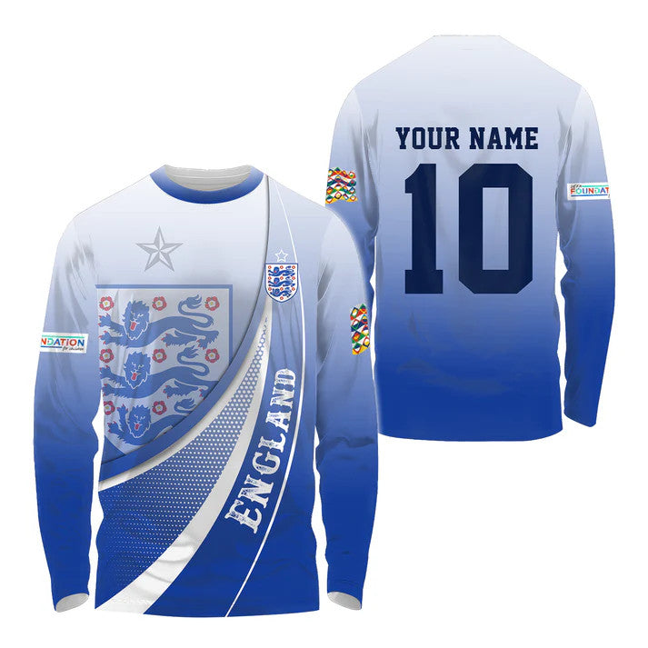 Zipper Hoodie Unisex Shirt - Custom Name And Number, England Euro 2024 Shirt