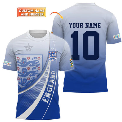 Unisex Shirt - Custom Name And Number, England Euro 2024 Shirt